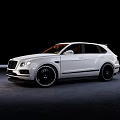 White Bentley SUV with Sleek Body Design and Black Wheels on Dark Background Surface
