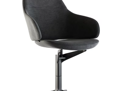 Modern Black Office Chair With Ergonomic Design Armrests And Adjustable Metal Base 3d model