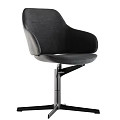 Modern Black Office Chair With Ergonomic Design Armrests And Adjustable Metal Base