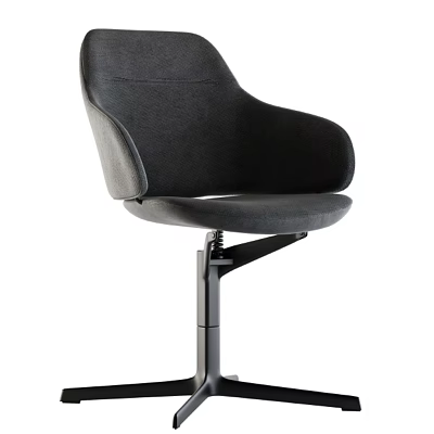 Modern Black Office Chair With Ergonomic Design Armrests And Adjustable Metal Base 3d model