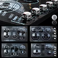 Kitchen Electric Cooktops With Black Surface Control Knobs And Multiple Heating Zones