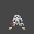 Game Movie Character Mechanical Shark With White Body Sharp Teeth And Red Details