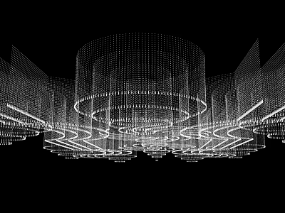 Modern Crystal Chandelier With Multi Layer Circular Design And Illuminated Structure 3d model