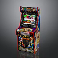 Colorful Arcade Machine With Vibrant Graphics Screen And Control Panel