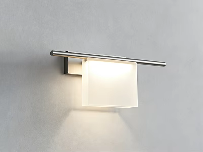 Modern Wall Sconce With Metal Frame And White Lampshade For Home Decoration 3d model