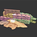 Modern Outdoor Construction Site With Sandbags Wooden Planks And Canvas Sheet