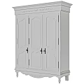 Vintage White Wardrobe With Carved Details Double Door And Classic Design Elements