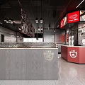Modern Hotpot Restaurant Interior Design With Booth Seats Dining Tables And Decorative Wall Posters