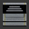 Modern Minimalist Gray Leisure Chair With Yellow Accent Lines Textured Surface And Curved Backrest
