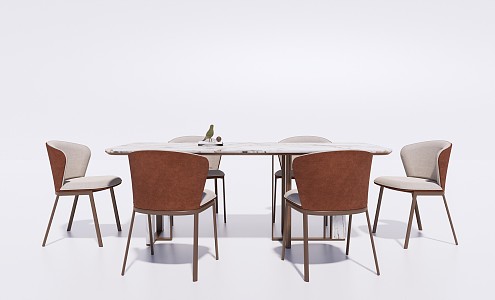 Modern Dining Table and Chair Combination Dining Table and Chair 3d model