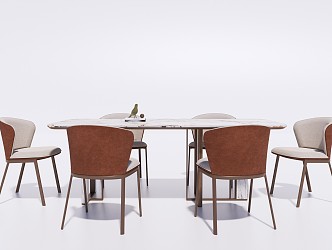 Modern Dining Table and Chair Combination Dining Table and Chair 3d model