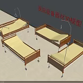 Professional Medical Devices Hospital Beds 3D Models with Sturdy Frames for Healthcare Use