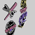 Barber Shop Outdoor Neon Lights With Scissors Comb And Male Head Designs