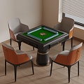 mahjong table mahjong machine entertainment table and chairs 3d model