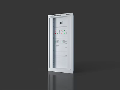 Modern White Industrial Control Panel Equipment With Digital Display Control Buttons And Indicator Lights 3d model