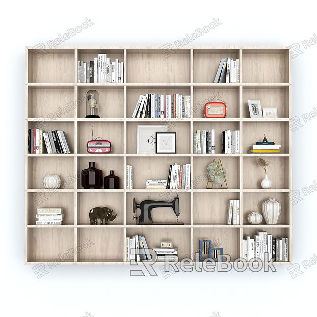 Modern bookcase cabinet combination model