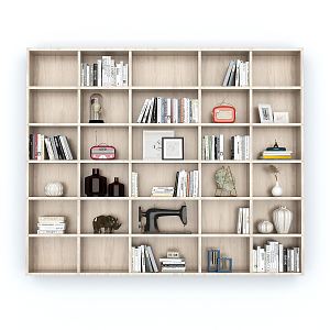 Modern bookcase cabinet combination 3d model