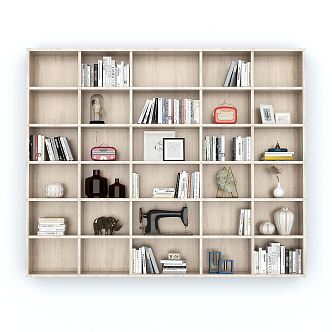 Modern bookcase cabinet combination 3d model