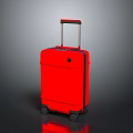 Stylish Red Suitcase Design With Telescopic Handle And Rolling Wheels For Daily Travel