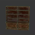 Classic Brown Wooden Bookcase With Multiple Shelves And Bottom Storage Cabinets