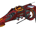 Red Sci Fi Spaceship With Futuristic Design And Detailed Mechanical Components 3d model