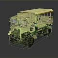 Vintage Military Tank Featuring Green Camouflage Tracks And Armored Turret Design