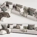 Modern corner sofa multiplayer sofa 3d model