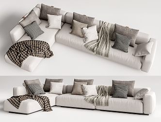 Modern corner sofa multiplayer sofa 3d model