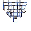 Modern Geometric Chandelier with Wireframe Lattice Grid Structure and Thin Line Design