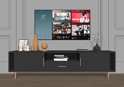 Modern TV Cabinet Simple TV Cabinet Decorative Cabinet Decoration TV 3d model