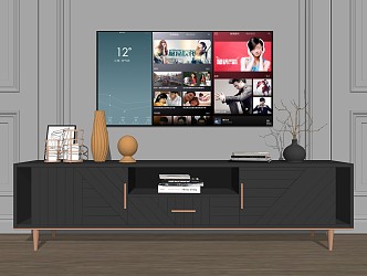 Modern TV Cabinet Simple TV Cabinet Decorative Cabinet Decoration TV 3d model