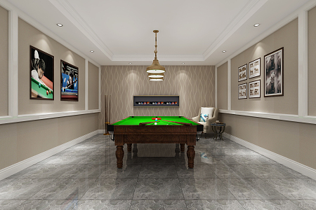 American billiard room 3d model