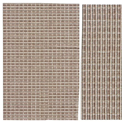 Brown Beige Striped Woven Square Rug for Living Room Decor 3d model
