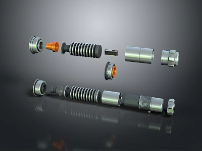 High Quality Hardware Tools With Metal Spring Bolt Nut And Mechanical Components 3d model