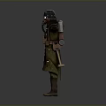 3D Military Soldier Character With Helmet Goggles Green Coat And Brown Boots