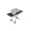 Black Portable Outdoor Grill With Foldable Stand Wheels And Control Knobs 3d model