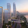 Modern Office Building Nanchang Jiulong Lake Split 3d model
