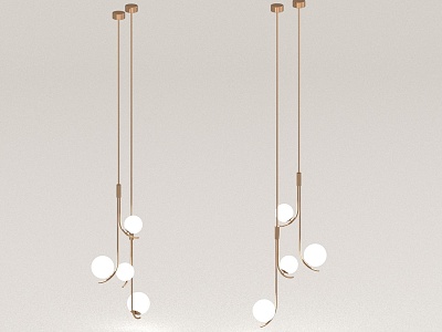 Bedroom Chandelier Light Luxury 3d model