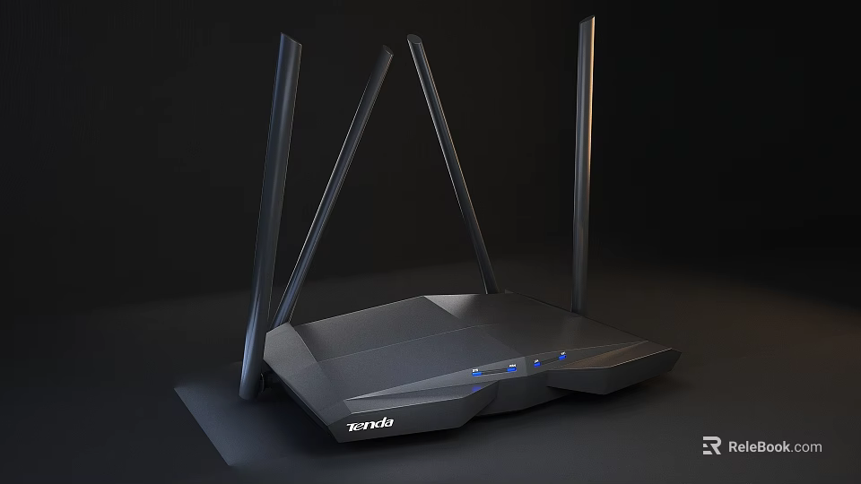 TP-Link Wireless Router Featuring Four Antennas Modern Design For Daily Use Electrical Appliance 3d model 