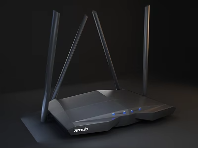 TP-Link Wireless Router Featuring Four Antennas Modern Design For Daily Use Electrical Appliance 3d model