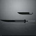 Black Bladed Swords With White Handles Featuring Long And Short Designs