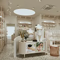 Bright Shopping Mall Clothing Store With White T Shirts Lingerie Display Racks And Mannequin