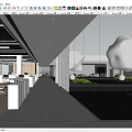 Modern Public Office Space With Open Layout Large Windows Glass Walls And Green Plants