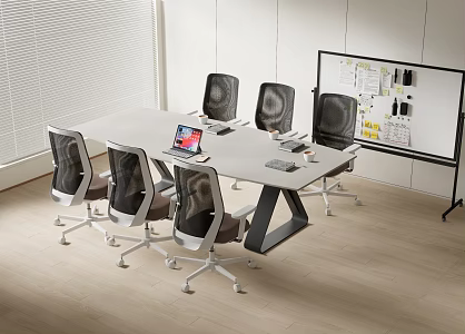 Modern Meeting Table and Chair Office Desk and Chair 3d model