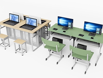 Modern computer desk and chair 3d model