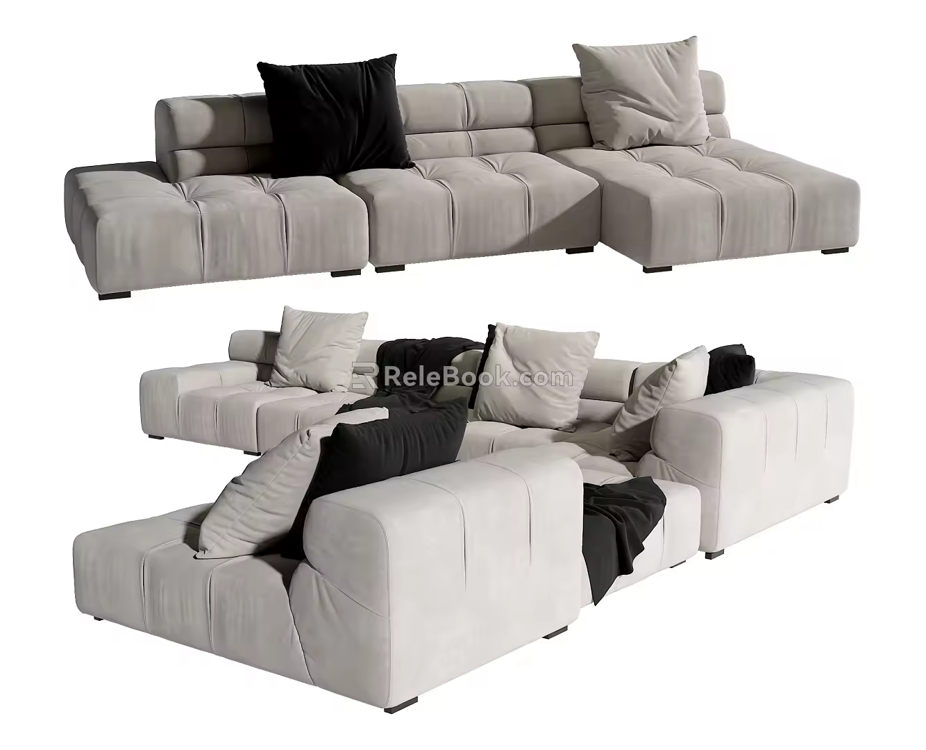 Modern Multiplayer Corner Sofa 3d model