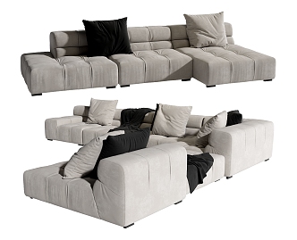 Modern Multiplayer Corner Sofa 3d model