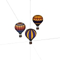 Colorful Hot Air Balloons With Diverse Patterns Against Dark Background