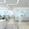 Modern Hospital Outpatient Clinic Interior Design With Reception Desk And Medical Facilities