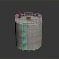 Industrial Equipment Cylindrical Storage Tank With Metal Guardrail Ladder And Top Structure
